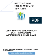 Estrategias para Ingresar Al Mercado Nacional