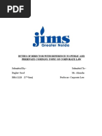 Duties of Director With Reference to Public and Prrrivate Company