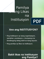 Ang Pamilya Bilang Likas Na Institusyon