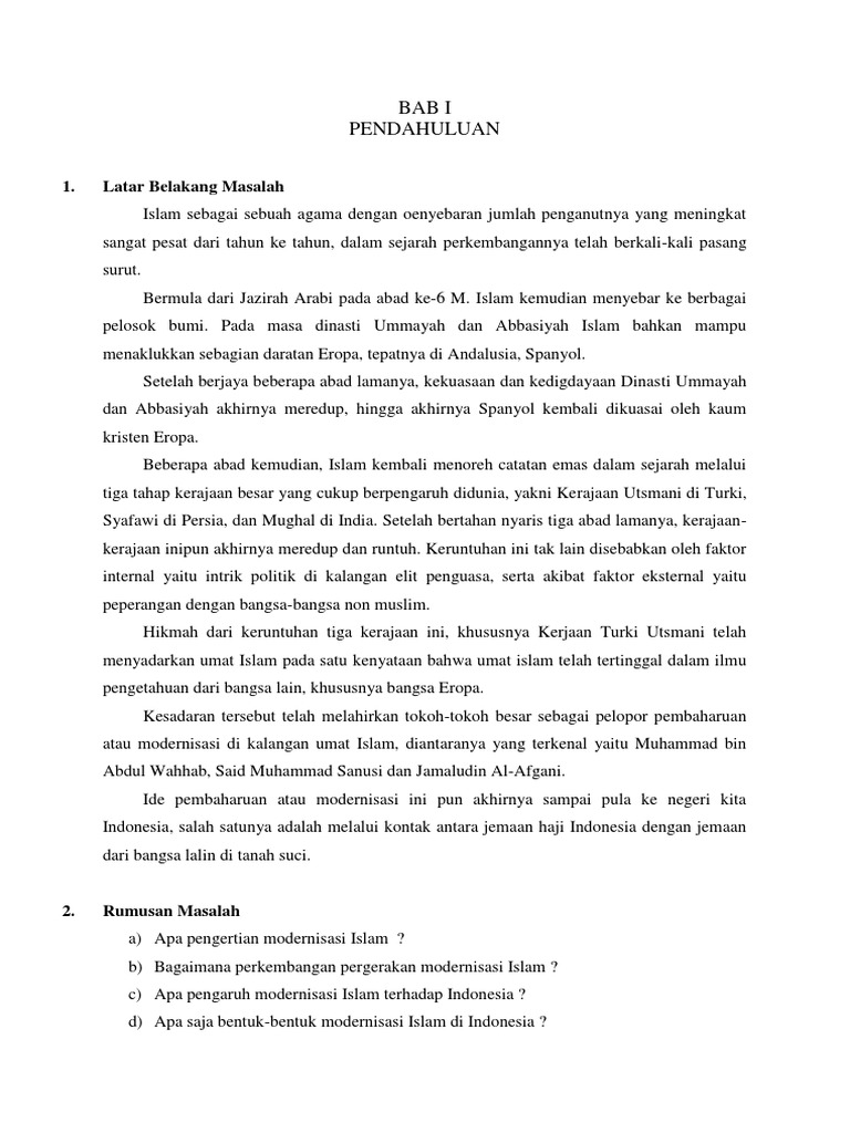 Pengaruh Modernisasi Islam Terhadap Indonesia