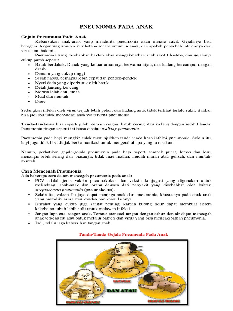 Gejala dan Pencegahan Pneumonia Anak | PDF