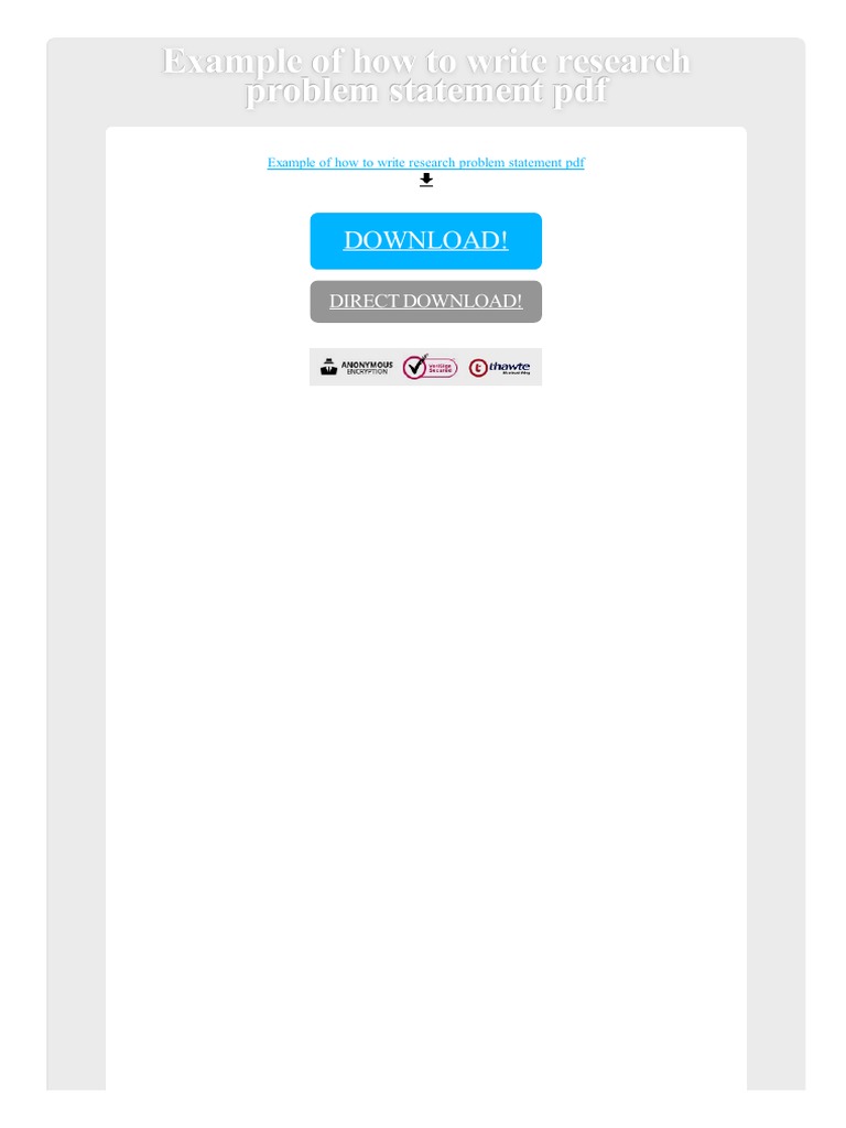 Research Problem Statement Examples | PDF | Portable Document Format ...