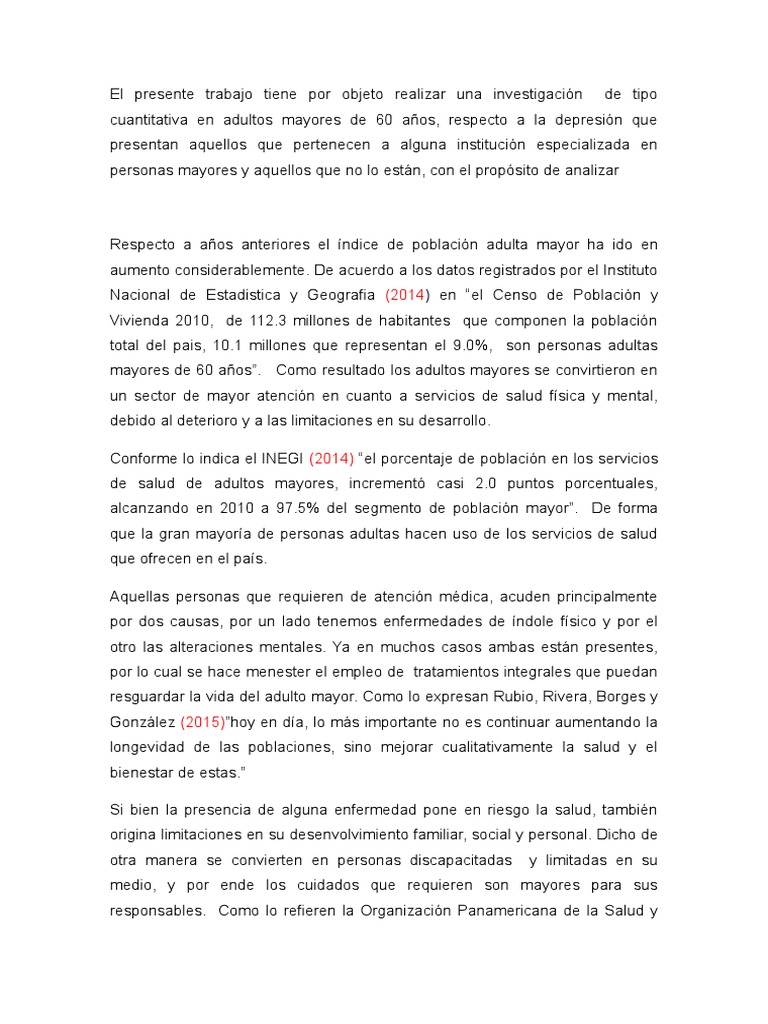 Depresión en Adultos Mayores 1 | PDF | Depresión (estado de ánimo) | Vejez