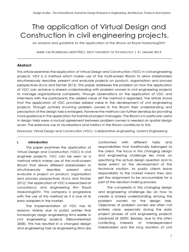 Virtual Design in Civil Engineering | PDF | Visualization (Graphics ...