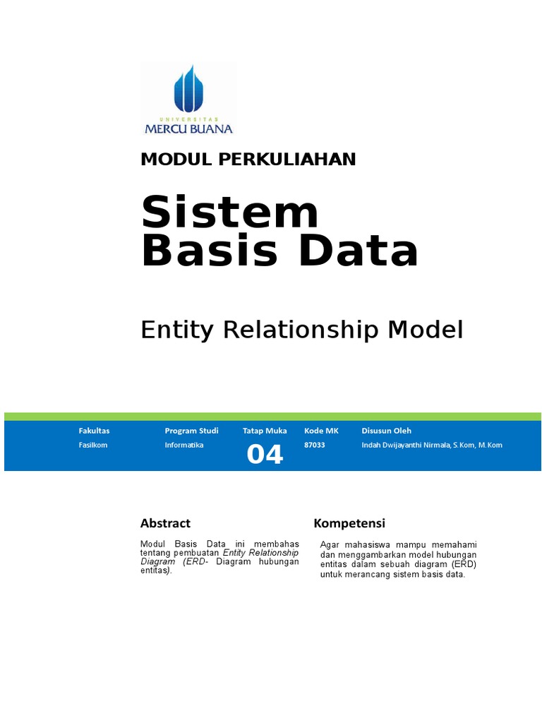 Modul Sistem Basis Data dan ERD | PDF