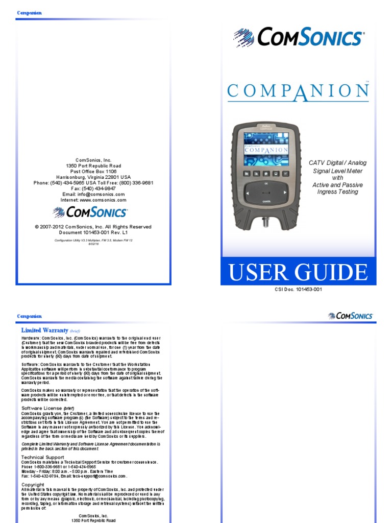Companion by COMSONICS | PDF | Media Technology | Electronics