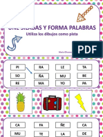 Conciencia Silábica Une Las Sílabas para Formar Palabras Sigue La Pista de Los Dibujos PDF