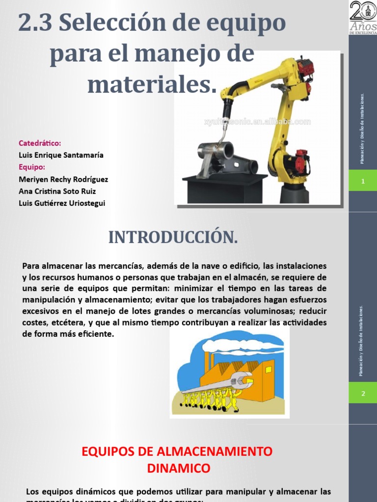 Selección de Equipos para Manejo de Materiales | PDF | Almacén | Transporte