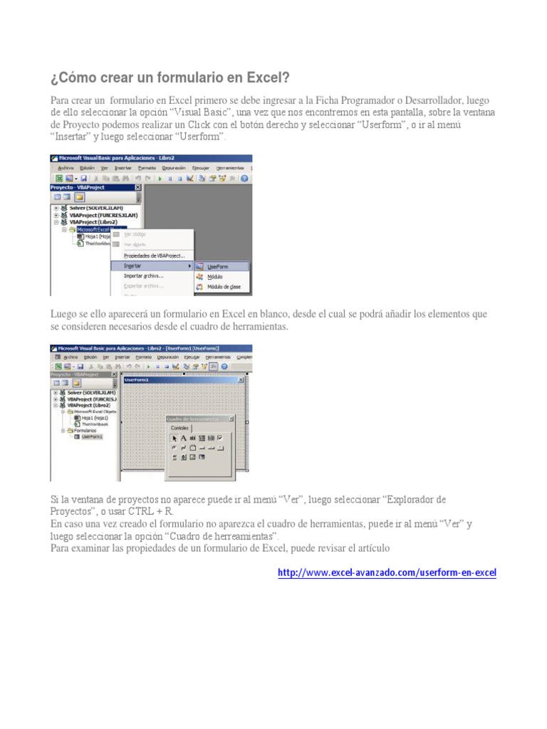 Formularios Userform en EXCEL | PDF | Ventana (informática) | Microsoft ...
