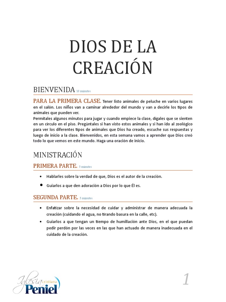 Dios y la Creación para Niños | PDF | Adán y Eva | Mitos de la creación