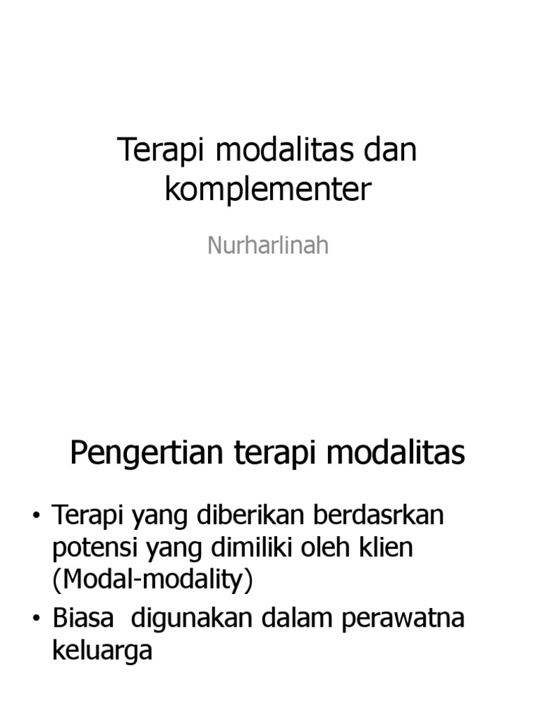 Terapi Modalitas Dan Komplementer | PDF