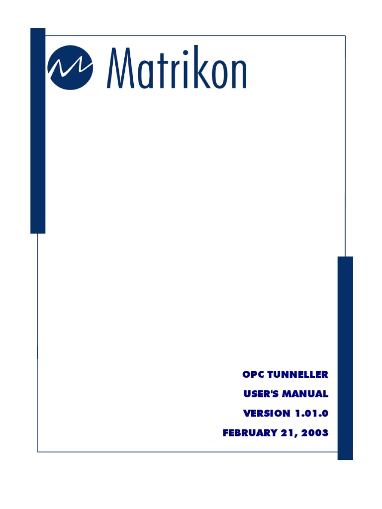 Matrikon OPC Tunneller User Manual | PDF | Port (Computer Networking ...