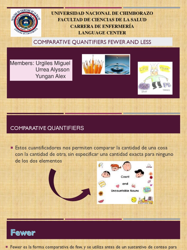 Comparative Quantifiers Fewer and Less | PDF