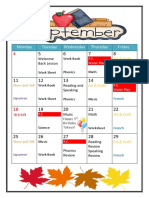 Monday Tuesday Wednesday Thursday Friday: Welcome Back Lesson