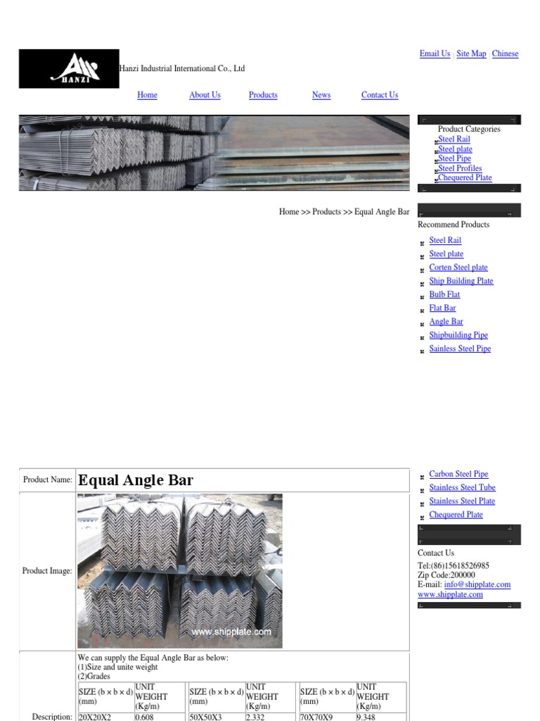 ANGLE BAR SIZES In The Philippines PDF Structural Steel Stainless