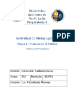 Actividad de Metacognición - Orientación Vocacional