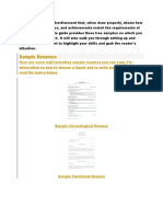 Sample Resume Guide with 3 Formats