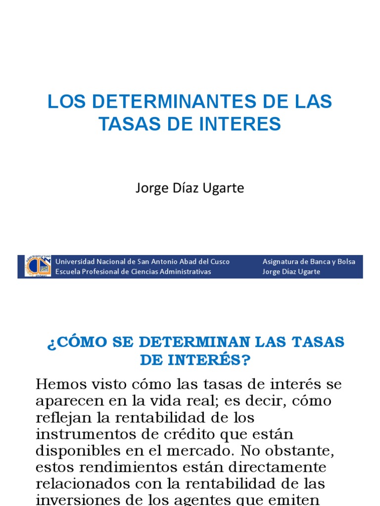 Determinantes de Las Tasas de Interes | PDF | Equilibrio económico ...