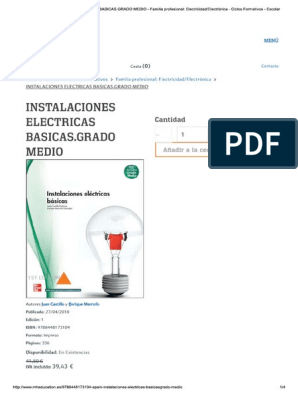 doble Esmerado Increíble Instalaciones Electricas Basicas - Grado ... Ctrónica - Ciclos Formativos -  Escolar | PDF