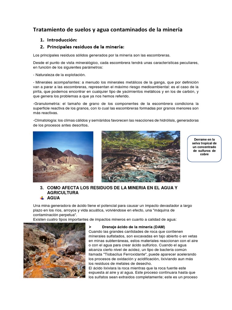 Impacto de la minería en suelos y agua | PDF | Minería | Contaminación