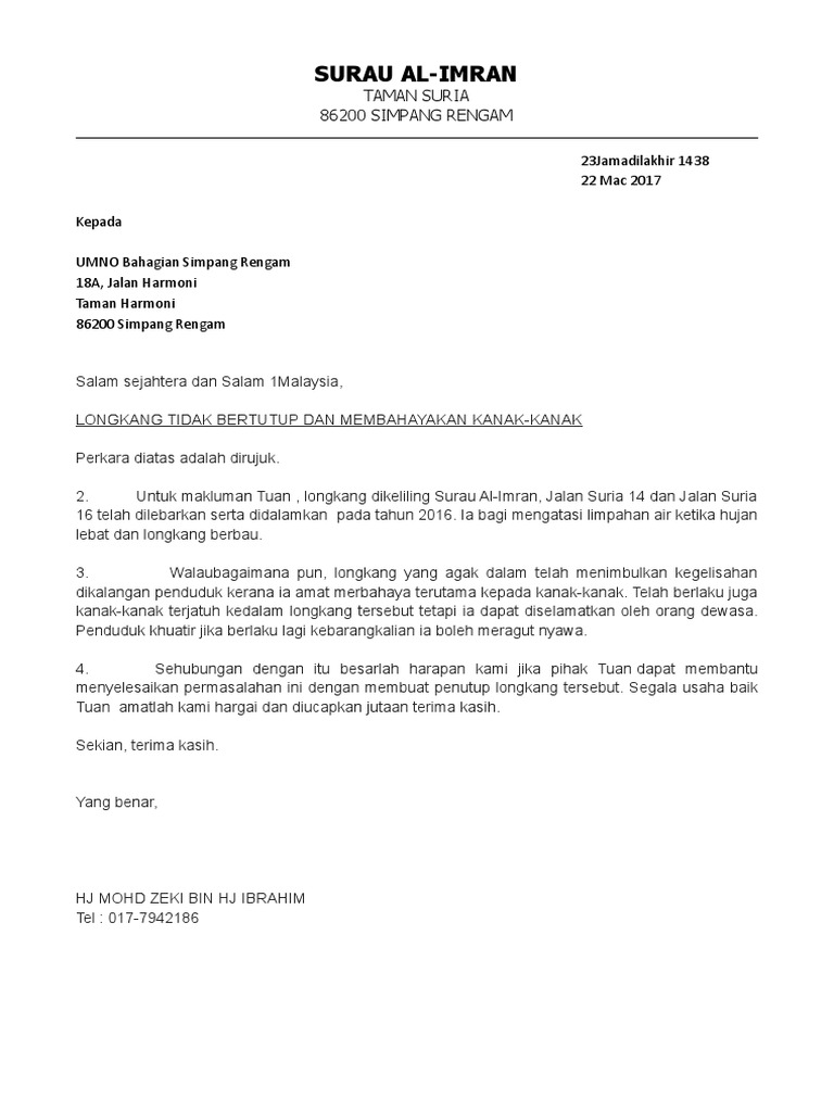 Contoh Penutup Surat Jutaan Terima Kasih