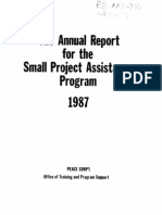 Peace Corps Small Project Assistance Program USAID Annual Report 1987