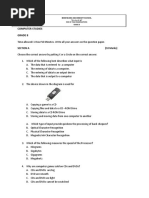 Form One Examinations-Ict | PDF | Computer Data Storage | Computer Program
