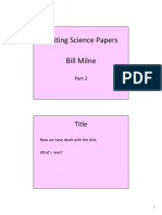 Writing Science Papers Bill Milne: Title
