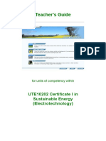 Teacher's Guide: UTE10202 Certificate I in Sustainable Energy (Electrotechnology)