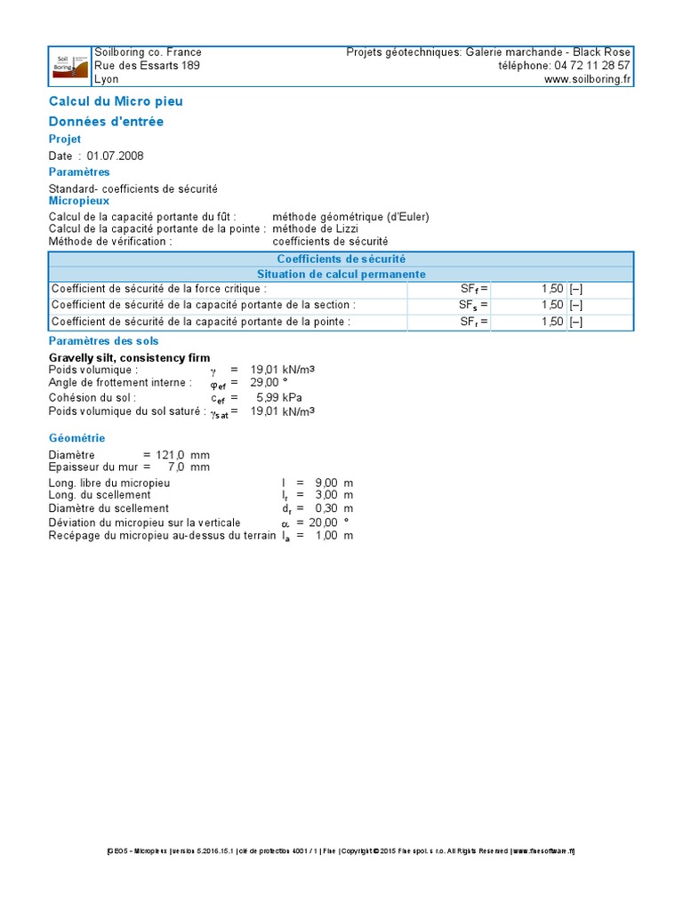 Exemple Micropieux PDF PDF Flambage Ingénierie des structures — free download