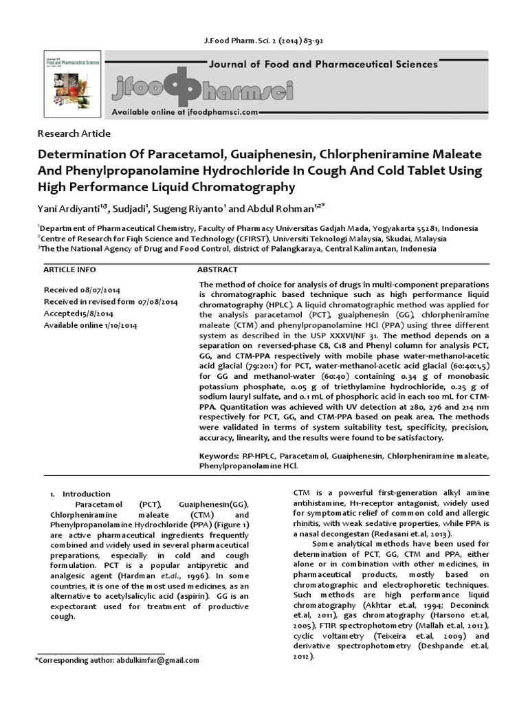 Pemisahan PCT, CTM, GG | PDF | High Performance Liquid Chromatography ...
