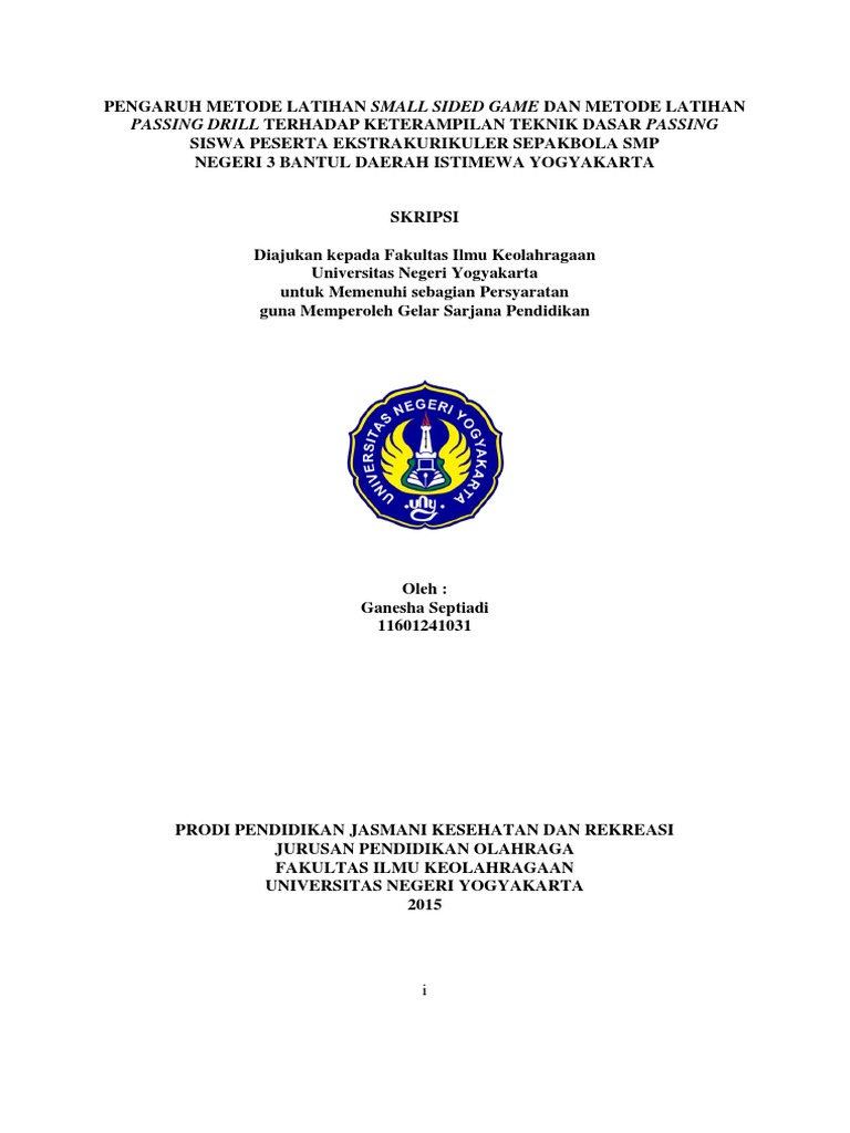 SKRIPSI Sepak Bola Passing Driil