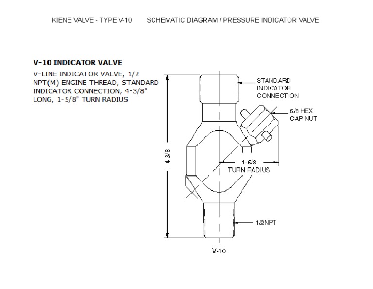 Kiene Valve Type V10 Schematic Diagram / Pressure Indicator Valve PDF
