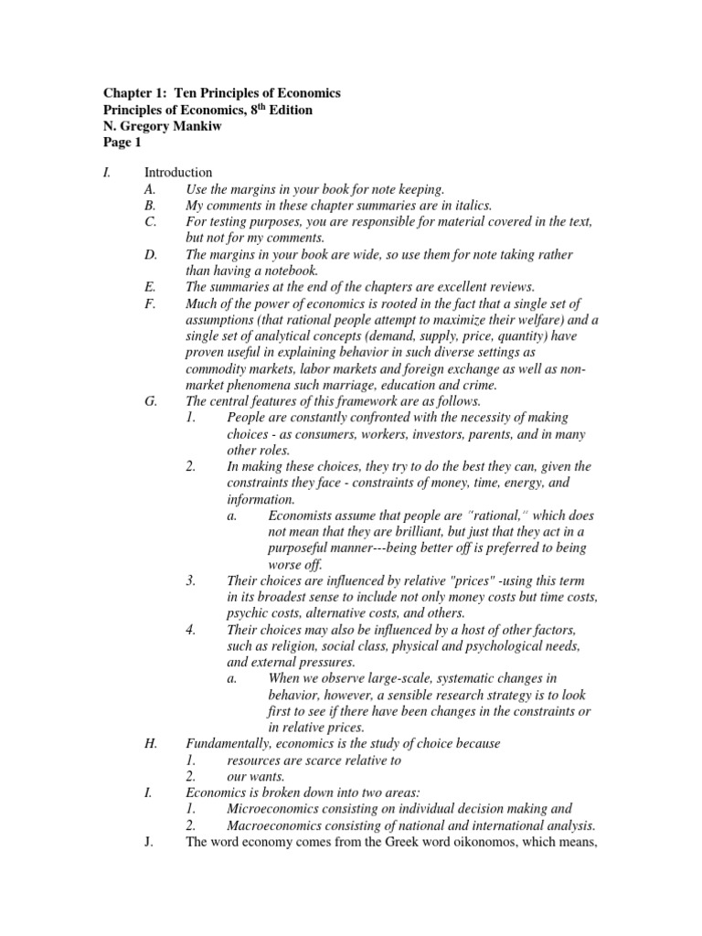 Ten Principles of Economics | PDF | Phillips Curve | Inflation