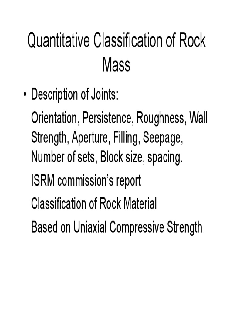 Rock Mass Classification Techniques | PDF | Soil Mechanics | Structural ...