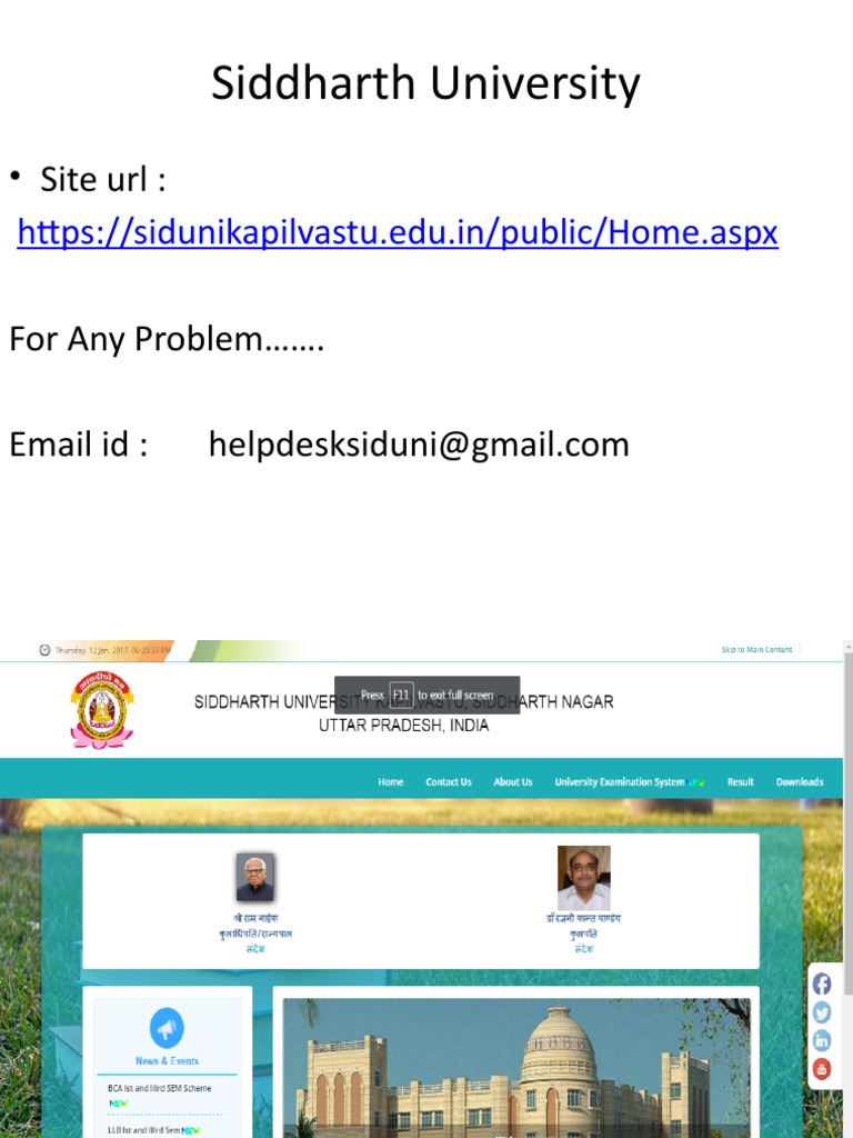 Siddharth University Registration Guide | PDF