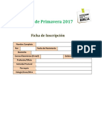 Ficha de Inscripción Escuela de Primavera