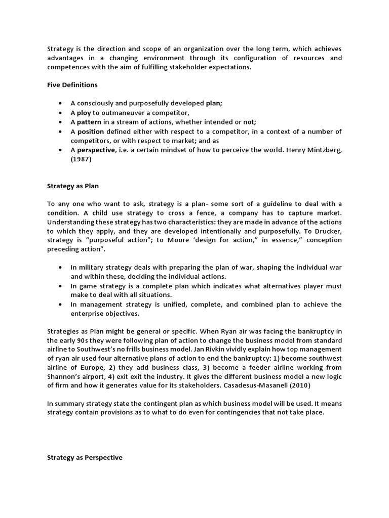 business strategy essay