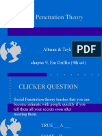 Social Penetration Theory: Altman & Taylor Chapter 9, em Griffin (4th Ed.)