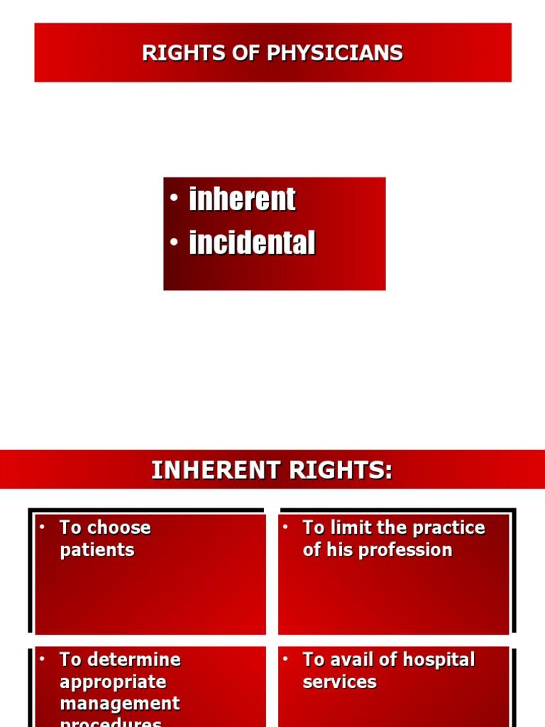 Physicians' Inherent and Incidental Rights | PDF | Hospital | Physician