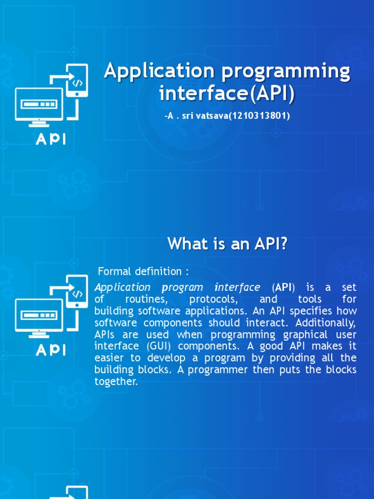 Application Programming Interface (API) : - A - Sri Vatsava (1210313801 ...