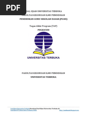 Soal Ujian Ut Pgsd Pdgk4500