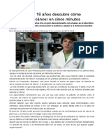 Estudiante de 16 Años Descubre Cómo Detectar El Cáncer en Cinco Minutos