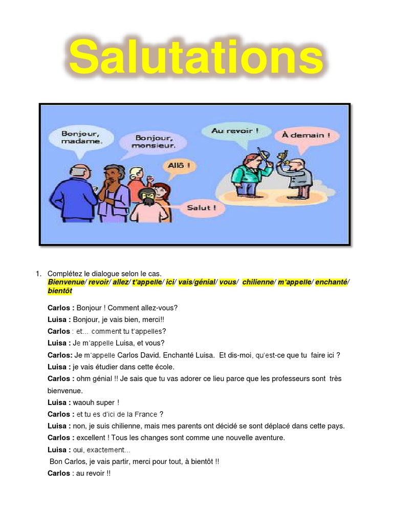 Dialogues de Salutations en Français | PDF | Échecs | Théorie (échecs)