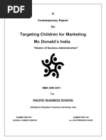 Tatgeting Children For Marketing