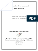 Assignment On: It For Management (Spss Analysis)