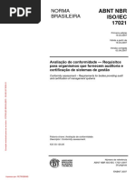 Nbr Iso Iec 17021 2007 Avaliacao de Conformidade Requisitos Para Organismo IMPRIMIR