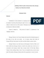 A Feasibility Study Establishing A Public Secondary School in Purok Unity, Barangay Tamisan, City of Mati, Davao Oriental