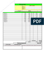 Planilla de Excel para Hoja de Presupuesto