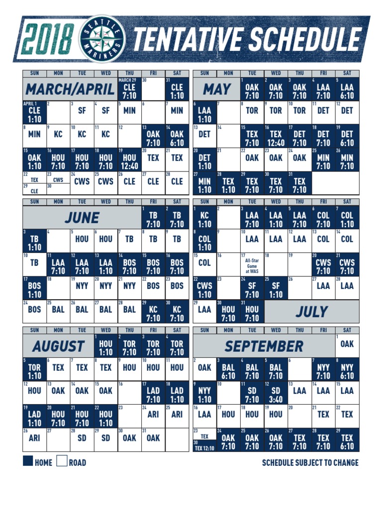 Mariners Schedule